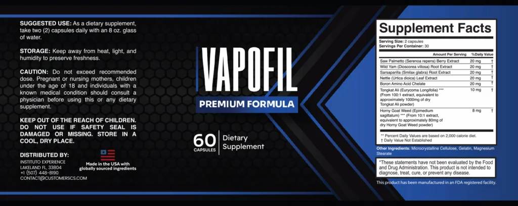 Vapofil Product Label